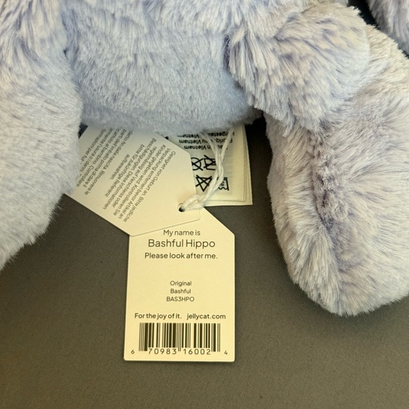 Jellycat bashful hippo authentic NWT - Picture 6 of 7
